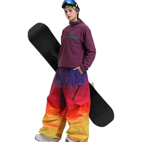 Pantalon de snowboard unisexe ample et léger, coupe large, imperméable, anti-humidité, grande taille, style cargo, motif arc-en-ciel