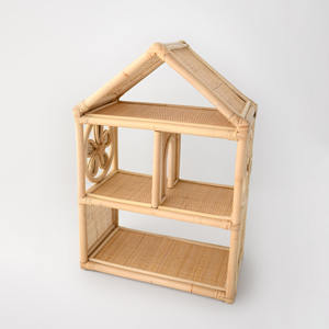 Casitas de muñecas de ratán hechas a mano, pequeñas miniaturas de casas para muñecas, juguetes para niños y bebés. - Product Image 1