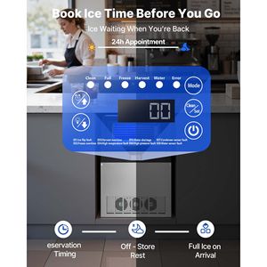 Attrezzatura di Refrigerazione per Cucine Commerciali, Macchina per il Ghiaccio in Acciaio Inox, Produzione 440 Libbre/24h, Capacità di Stoccaggio 85 Libbre - Product Image 5