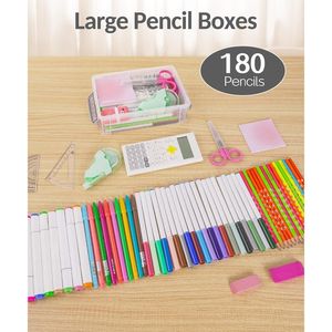 Set di 6 Scatole Rigide Trasparenti Extra Large in Plastica con Coperchio per Matite, Pennarelli e Materiali Vari, Organizzatore per Forniture in Bulk - Product Image 4