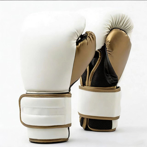 Gants de boxe gris en PU avec fermeture auto-agrippante, sangle de poignet réglable, entraînement pour adultes, unisexe - Product Image 5