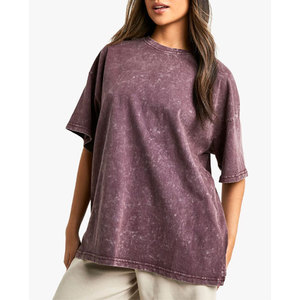 T-shirt Oversize de Haute Qualité à Séchage Rapide en Tissu Délavé à l'Acide, Impression de Logo Personnalisé, Vêtements Vierges en Gros Directement des Fabricants - Product Image 1