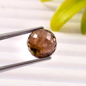 Lot en gros de 10 mm de billes rondes facettées en quartz fumé naturel, sphères de guérison, pierres précieuses en vrac pour la fabrication de bijoux - Product Image 1