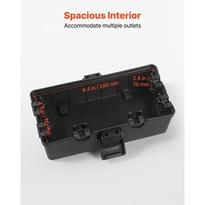 Scatola Elettrica da Esterno Impermeabile IP54, Copertura per Cavo di Prolunga Resistente alle Intemperie, Grande 9.4 X 4.3 X 2.8, Connessione per Prese e Luci da Giardino - Product Image 4