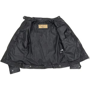 Chaqueta de Cuero Vintage SFL2811 para Mujer 2025, Negra con Cierre Frontal, Estilo Casual para Otoño, Ligera y con Patrón Sólido - Product Image 1