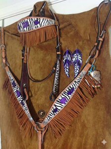 Cabezada de Cuero Genuino de Piel de Vaca con Collarín y Riendas para Carreras de Caballos, Juego de Arreos Personalizado - Product Image 3