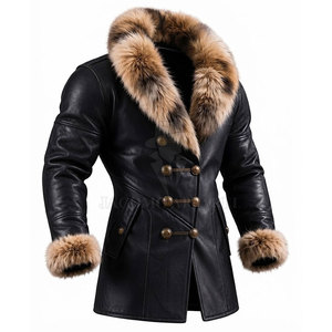 Premium Quality Men Leather Coat Designed For Winter Warmth With Soft Durable Material Offering Comfortable Stylish Modern Look - Product Image 1