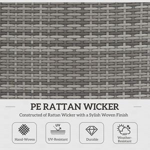 <b>7</b>-Piece Mixed Gray Blue Outdoor Rattan Sofa Set Wicker Patio Furniture <b>Iron</b> Glass Top Coffee Table Pillows Included Hospitals - Product Image 4
