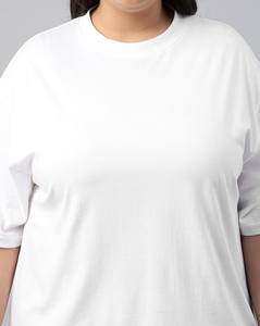 Camiseta Extra Grande para Mujer, Corte Holgado Informal, Corta, Tejido de Punto Suave y Transpirable de Alta Calidad, Top para Uso Diario - Product Image 1