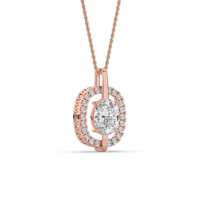 Pendentif personnalisé en diamant de laboratoire de 2 carats, argent 925, or, coupe ovale, style unique, léger, minimaliste, bijoux - Product Image 5