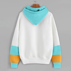 Sweat-shirt à capuche surdimensionné personnalisé pour femme, blanc menthe, avec broderie cactus et manches contrastantes en polaire - Product Image 6