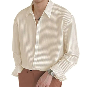Camisa de hombre de corte regular, manga larga, con botones y cuello, estilo clásico, informal y formal, para comodidad diaria - Product Image 1