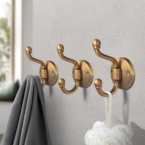 Porte-manteau, porte-sacs et porte-serviettes en acier inoxydable à double crochet, résistant à la rouille, pour la maison et le bureau - Product Image 6
