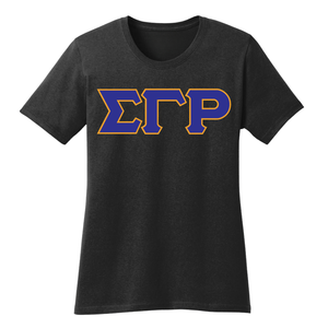 Camiseta Bordada con las 3 Letras Griegas de Sigma Gamma Rho, Camiseta Personalizada de la Hermandad, Algodón, Casual, Ropa Universitaria, Moda Urbana, Venta al Por Mayor, OEM - Product Image 1