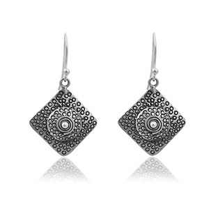 Pendientes Colgantes Minimalistas de Lujo Ligeros de Plata de Ley 925 Oxidada Plateada Silver Mountain para Mujer, Marcados para Boda - Product Image 4
