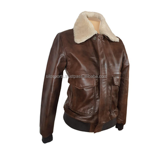 Collection Hiver 2026 OEM – Blouson en Cuir Marron en Peau de Mouton avec Col en Fourrure de Renard, Grandes Tailles, Faible MOQ, Vestes Chauffantes Tendance - Product Image 3