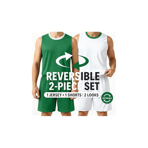 Conjunto de Uniforme de Baloncesto de Doble Cara, Ligero y Transpirable, con Pantalones Cortos - Product Image 2