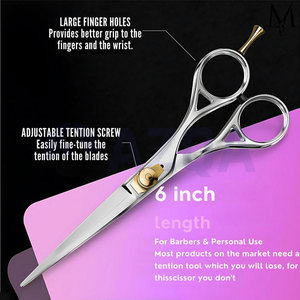 Tijeras Profesionales de Acero Inoxidable para Cortar el Cabello con Tornillo Ajustable, Reposamanos y Estuche de Cuero PU - Product Image 5
