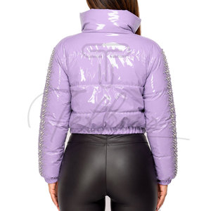 Chaqueta Corta Acolchada para Mujer con Logotipo Personalizado, Chaqueta de Plumón Cálida para Invierno, Chaqueta Larga Acolchada para Mujer - Product Image 2