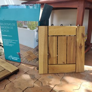 Acacia Wood DIY Decking Tiles 300*300mm <b>Square</b> Traditional Brushed Smooth Click for Indoor/Outdoor Home Garden Decor - Product Image 4