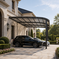 Abri de stationnement pour 2 voitures Angye, moderne et luxueux, personnalisé pour villa, avec toit en aluminium thermolaqué et auvent imperméable
