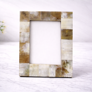 กรอบรูปโมเสกทำมือแนวตั้งฝังลายเขาสัตว์ธรรมชาติ ของตกแต่งบ้านสุดหรู ของขวัญสำหรับวางบนโต๊ะ - Product Image 1