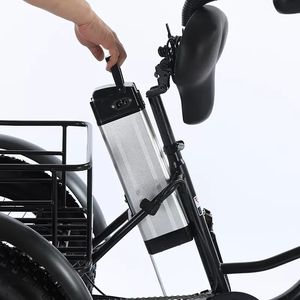 ยางสำหรับหิมะขนาด 20/24 นิ้ว แบตเตอรี่ลิเธียม 48V15a มอเตอร์ไร้แปรงถ่าน รถสามล้อไฟฟ้าแบบมีแป้นปั่นช่วยแรง จักรยานไฟฟ้าสามล้อ - Product Image 6