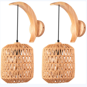 Nouvelle lampe suspendue en jute 100% tressée à la main, éclairage suspendu, forme de panier à poissons, lampe suspendue en corde de style campagnard - Product Image 4