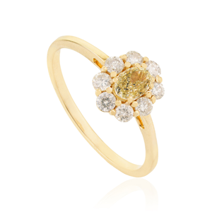Anillo de compromiso de oro amarillo de 14K hecho a mano con diamantes naturales brillantes personalizados de piedra de nacimiento de abril, venta al por mayor de joyería a granel - Product Image 3
