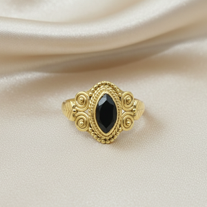 Black Onyx Gemstone 925 Sterling Silver Handmade Vintage <b>Statement</b> <b>Ring</b> Boho Tribal Filigree Jewelry Gift for Women Unisex her - Product Image 3