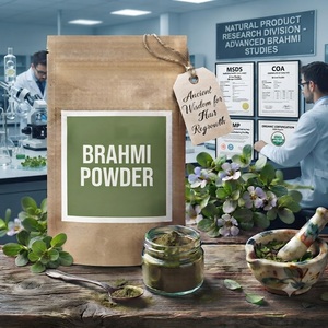 Polvo de Bacopa Monnieri de Grado Alimenticio Natural, Extracto de Brahmi Cultivado en Estado Silvestre, Rico en Saponinas, Suplemento Herbal para la Memoria y la Concentración - Product Image 3