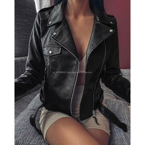 Chaquetas de Cuero Sintético para Mujer, Chaquetas de Otoño Elegantes de PU para Mujer 2023 - Product Image 6