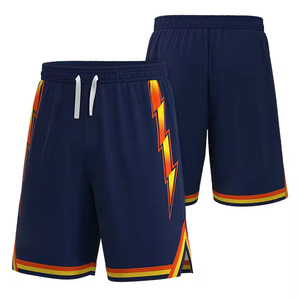 Shorts de sport en maille respirants et à séchage rapide pour homme, avec taille élastique, logo central avant, fente latérale, design personnalisé, pour le basketball en extérieur - Product Image 3