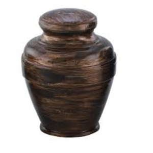 Handcrafted American Style Adult Cremation Urn Human Ashes Elegant Brown Metal Eco-Friendly Funeral Memorial Secure Burial - Product Image 1