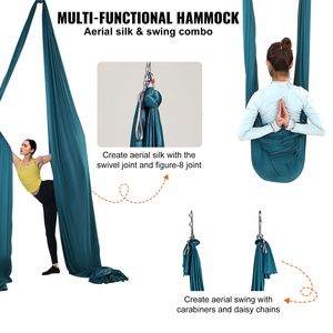 Kit Portatile per Yoga Aereo con Amaca da 11 Metri in Tessuto di Nylon 100gsm e Set Completo di Accessori per Facile Montaggio - Product Image 5