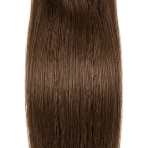 Perruque complète en dentelle 100 % cheveux humains Remy, lisse, avec mèches, longue, brune, texture ondulée naturelle, personnalisable - Product Image 5