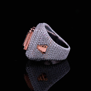 Anillo de Moissanita OBA Iced Out para Hombre, Joyería Hip Hop, Anillo de Declaración con Pavé, Lujo y Brillo, Regalo de Moda para Él, Estilo Urbano Atrevido - Product Image 3