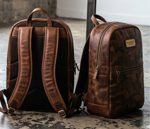 Genuine Leather Laptop Camouflage Fashion Wear Style Zipper Closure Unisex Laptop <b>Backpack</b> 20-39Litre - Product Image 1