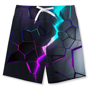 Well Factory Sale Good Quality 100% Woven <b>Polyester</b> Mid Waist Drawstring Closure Embroidery Casual Breathable Solid Shorts Men's - Product Image 2
