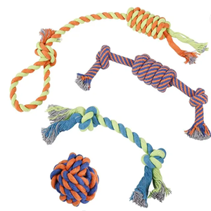 ชุดของเล่นเชือกฝ้ายแบบปรับแต่งได้ เป็นมิตรกับสิ่งแวดล้อม สำหรับสุนัข ชุด 6 ชิ้น หลายสี ทนทานต่อการกัด ช่วยทำความสะอาดฟัน เสริมสร้างปฏิสัมพันธ์  สั่งซื้อจำนวนมากได้ - Product Image 5