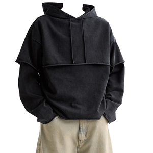 Sweat-shirts à capuche surdimensionnés pour hommes, en molleton de coton épais de haute qualité 500 GSM, avec logo personnalisé, style streetwear - Product Image 1