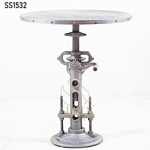 Handcrafted Eco-Friendly Modern Style <b>Bar</b> Height <b>Table</b> Suren Space Unique Indian Designer Iron Metal Furniture for Restaurant - Product Image 1