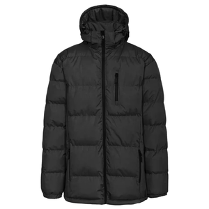 Men's Autumn Puffer <b>Jacket</b> Olive Green Navy Blue Solid Stand Collar Zipper Closure Windproof Hooded Breathable Casual Wear - Product Image 6