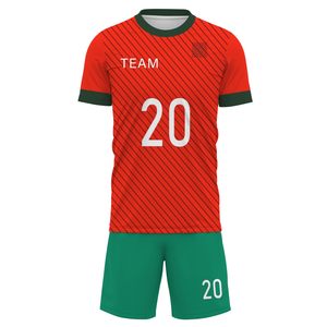 Ensemble de maillots de football haute performance 100 % polyester, uniforme de ligue personnalisé, respirant, séchage rapide, manches courtes, unisexe, pour bébés - Product Image 6