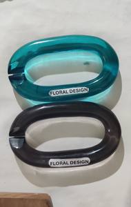 Collar de resina de eslabones grandes estilo vintage con mezcla de colores, cadena de eslabones de resina acrílica redonda, grande, gruesa y hueca, estilo punk, arte de pared - Product Image 4