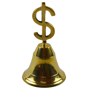 New <b>Brass</b> Dollar Sign Handle Design Hand <b>Bell</b> With Shiny Polished Finishing Design for Prayer Decor and Best Outdoor Decor <b>Bell</b> - Product Image 1