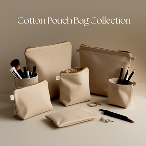 Pochette de maquillage en toile de coton avec fermeture éclair, organiseur de cosmétiques, sac de voyage, vente en gros, logo OEM - Product Image 5