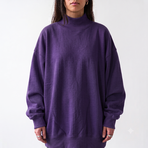 Sudadera de cuello alto de algodón grueso con logo personalizado para mujer, estilo oversize, de felpa, para streetwear - Product Image 1