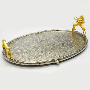 Ensembles de 3 plateaux de service rectangulaires élégants en métal avec poignée, personnalisables, pour la restauration hôtelière - Prix de gros - Product Image 6