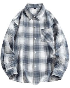 Men Grey White Plaid Casual <b>Shirt</b> Cotton Polyester Long Sleeve Button Down Check <b>Shirt</b> For Wholesale OEM Export Supplier Global - Product Image 1